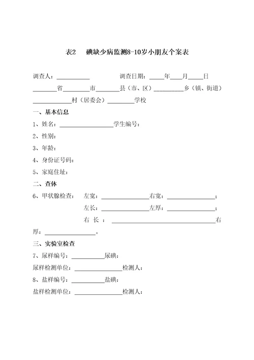 唐山市碘缺乏病监测专题方案