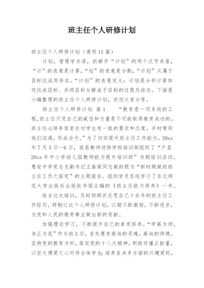 班主任个人研修计划.docx