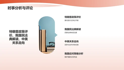 红色商务英语汇报PPT模板