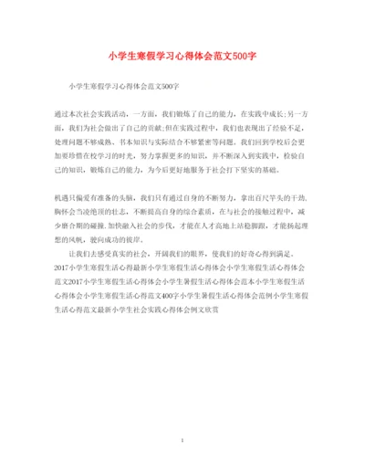 精编小学生寒假学习心得体会范文500字.docx