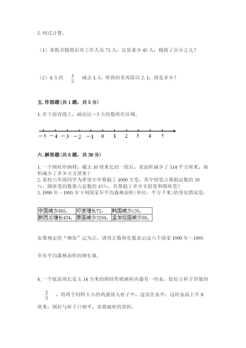 人教版六年级下册数学期末测试卷附答案【名师推荐】.docx