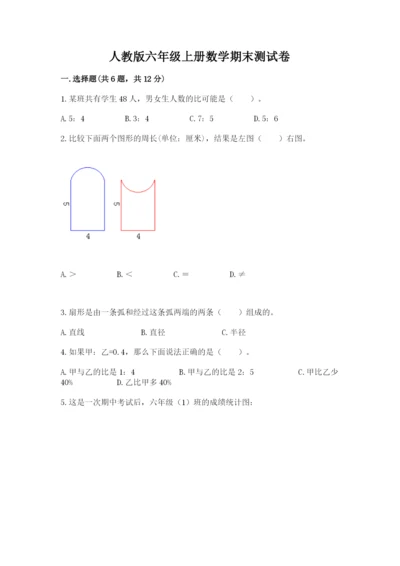 人教版六年级上册数学期末测试卷附答案【黄金题型】.docx