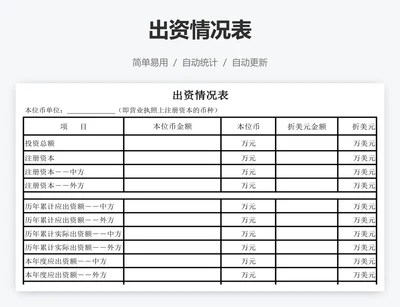 出资情况表