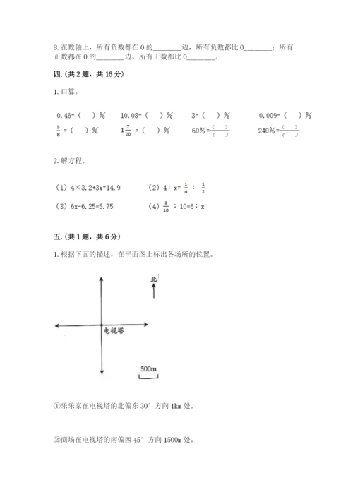 人教版数学小升初模拟试卷附完整答案（夺冠系列）.docx