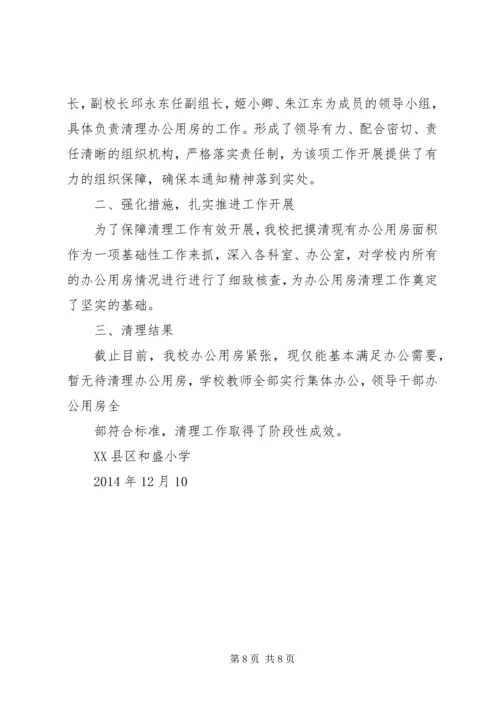 第一篇：关于党政机关办公用房清理的自查报告 (2).docx