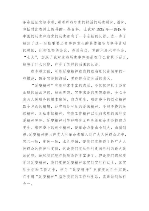 延安红色研学心得体会.docx