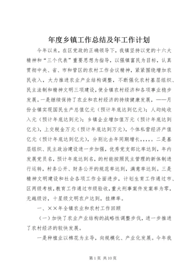 年度乡镇工作总结及年工作计划 (2).docx