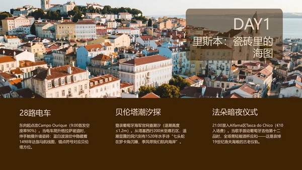 褐色简约风欧洲旅行攻略模板