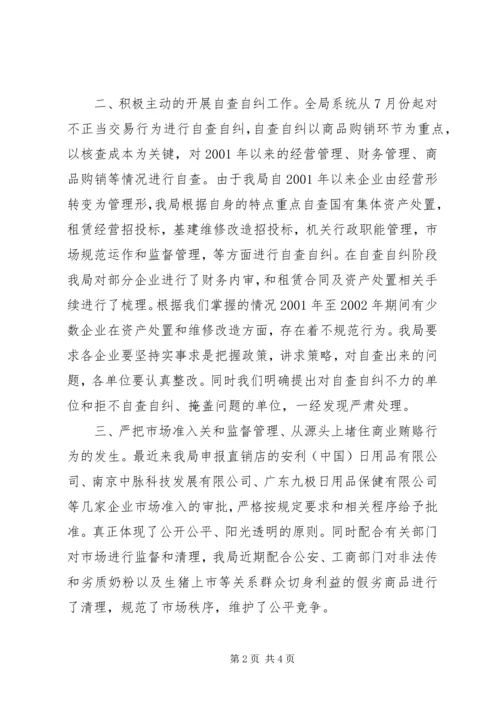 商务局治理商业贿赂专项工作情况汇报.docx