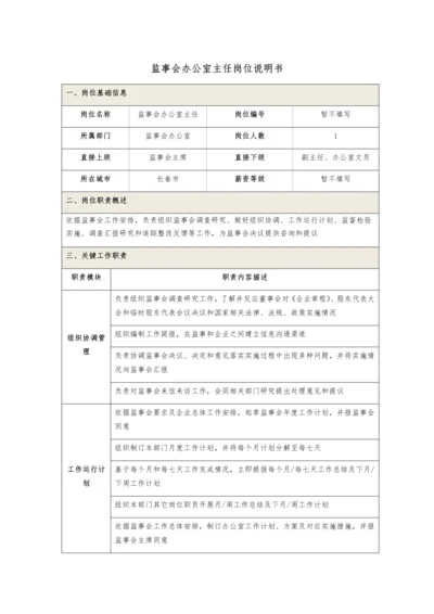 监事会办公室岗位基础职责.docx