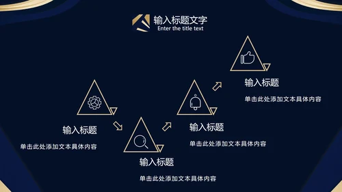 蓝金发射光状奢华PPT模板