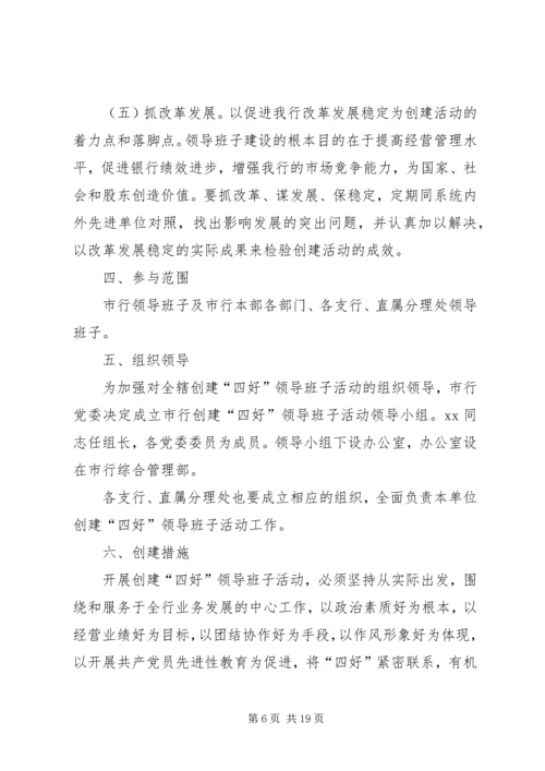 银行创建四好领导班子活动实施方案 (5).docx