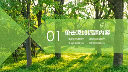 绿色森林植树造林林业木材园林绿化PPT