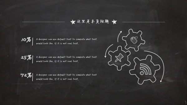 黑板风粉笔字毕业答辩通用PPT模板