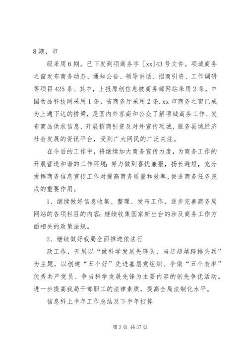 市委宣传部信息科上半年工作总结及下半年计划 (4).docx