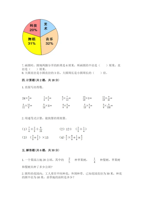 人教版六年级上册数学期末测试卷附答案【能力提升】.docx