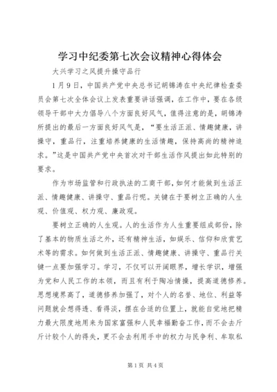 学习中纪委第七次会议精神心得体会.docx