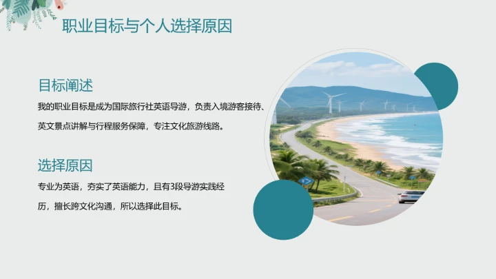 英语专业大学生职业生涯发展规划个人求职综合能力展示PPT