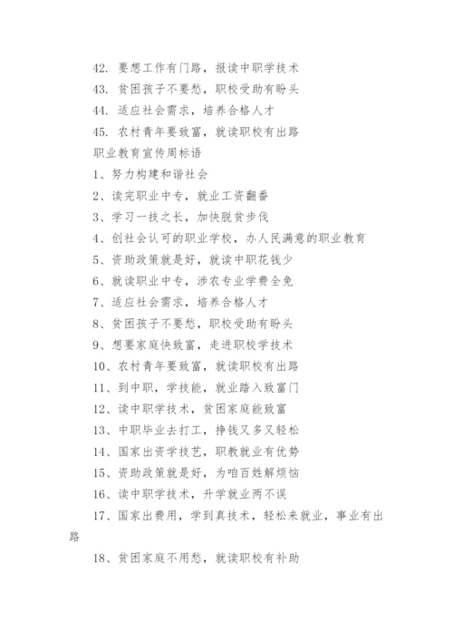 职业教育活动周宣传口号（110句）.docx