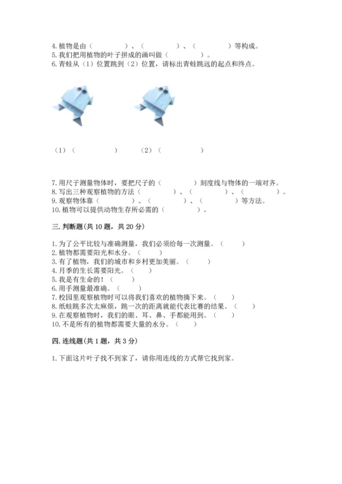 教科版科学一年级上册期末测试卷含完整答案（历年真题）.docx