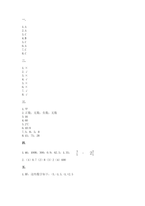 人教版六年级数学小升初试卷及答案【必刷】.docx