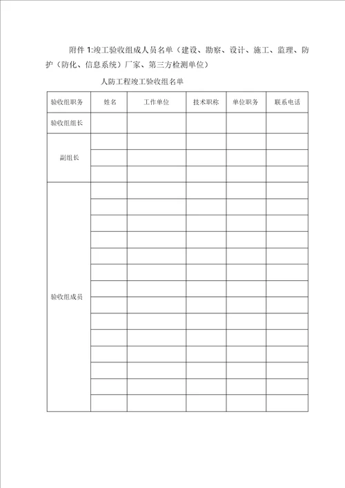 人防工程竣工验收申请书