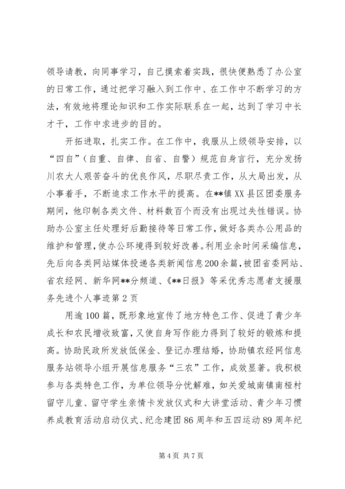 优秀志愿者支援服务先进个人事迹.docx