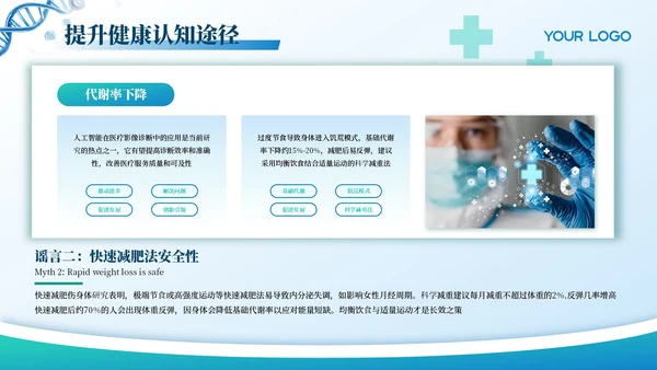 蓝色创意风健康医疗通用PPT模板