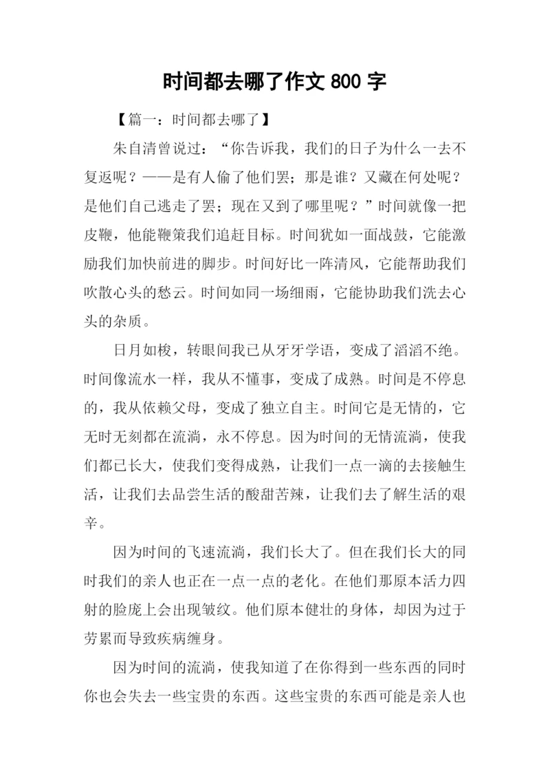 时间都去哪了作文800字.docx