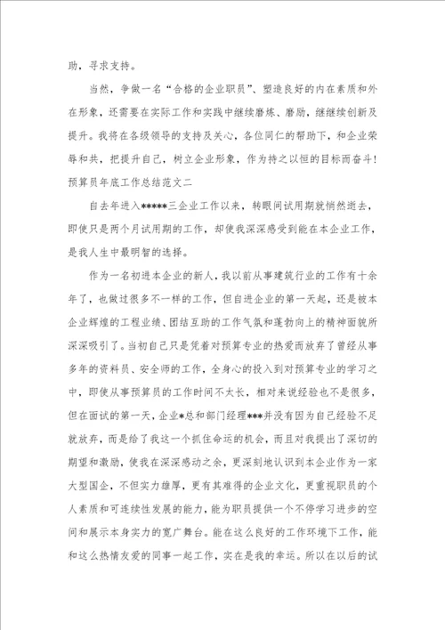 预算职员作总结和计划