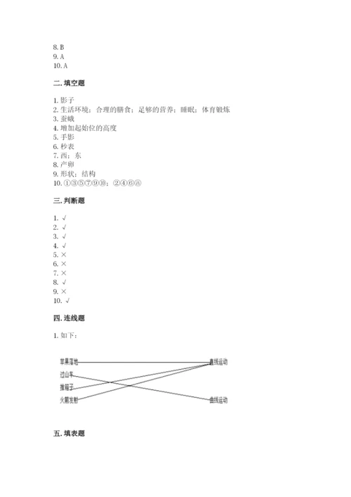 教科版科学三年级下册 期末测试卷含完整答案（全国通用）.docx