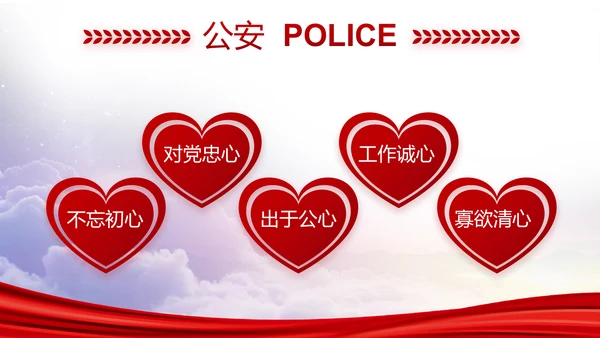 红色大气公安警察年终工作总结PPT