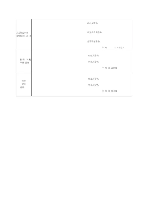 个人创业担保贷款申请表