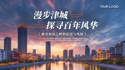 蓝色商务风封面页PPT单页