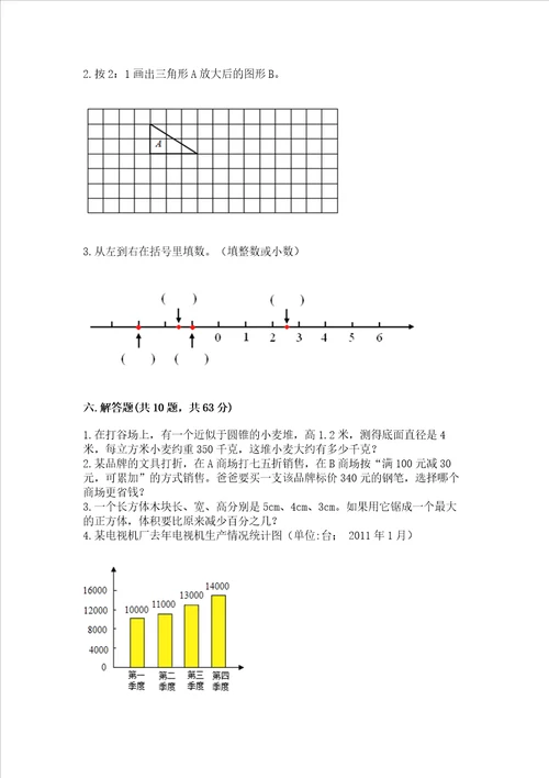 小学数学六年级下册期末必刷易错题含答案（巩固）