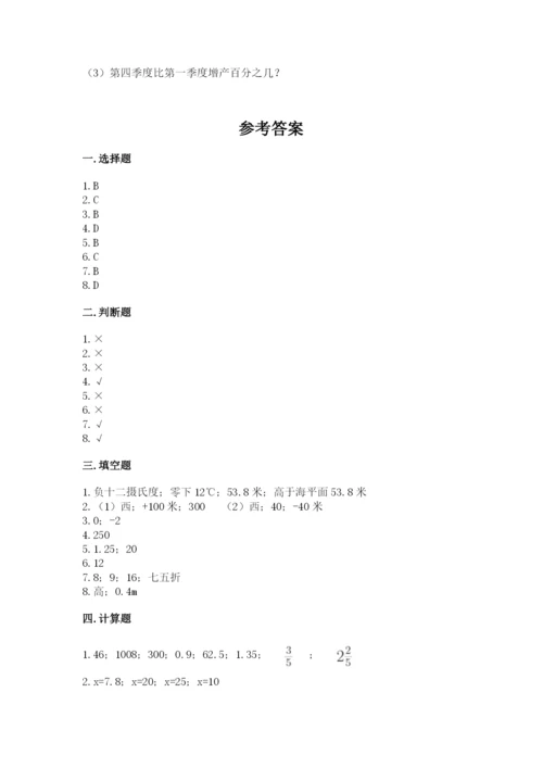 冀教版小学六年级下册数学期末综合素养测试卷及答案（夺冠）.docx