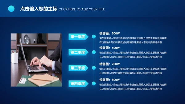 蓝色科技2020年终总结新年计划述职报告PPT