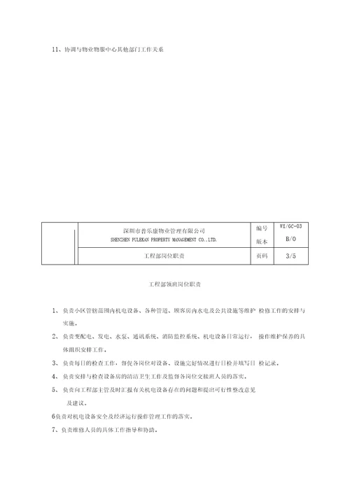 某物业公司工程部作业指导书