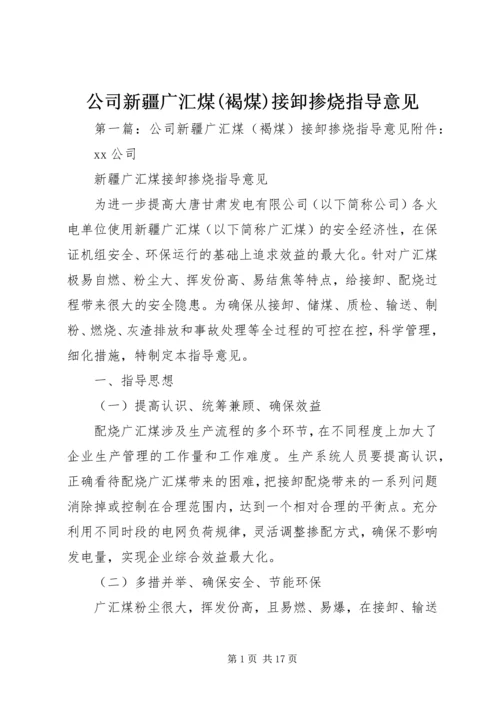 公司新疆广汇煤(褐煤)接卸掺烧指导意见.docx