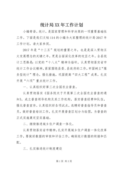 统计局XX年工作计划 (11).docx