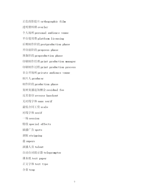 精编之经典范文英语词汇广告术语2.docx