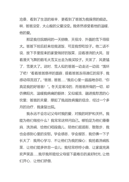 推荐感恩父母的演讲稿合集六篇(1)