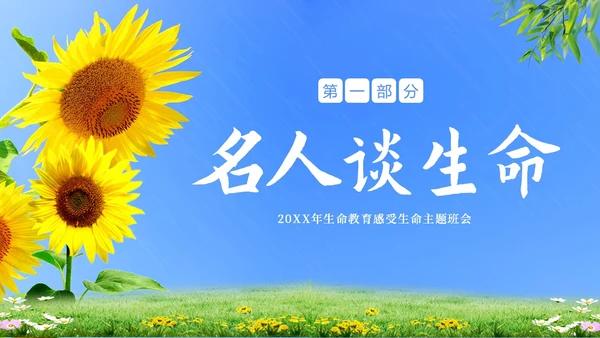 生命教育认识生命珍爱生命教育主题班会PPT课件