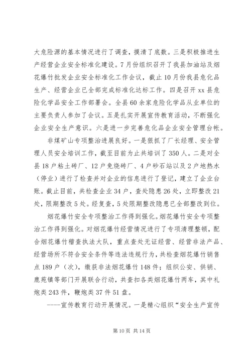 县安监局目标责任制工作报告.docx