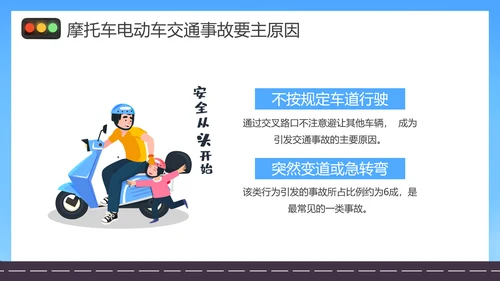 摩托车电瓶车电动车交通安全规范PPT模板