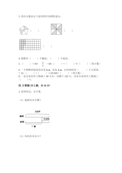 北京版六年级下册数学期中测试卷及答案（精品）.docx