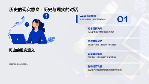 历史与现实的对话PPT模板