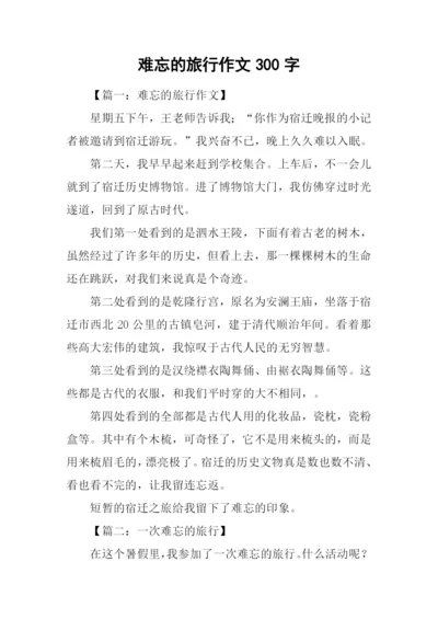 难忘的旅行作文300字.docx