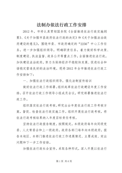 法制办依法行政工作安排.docx