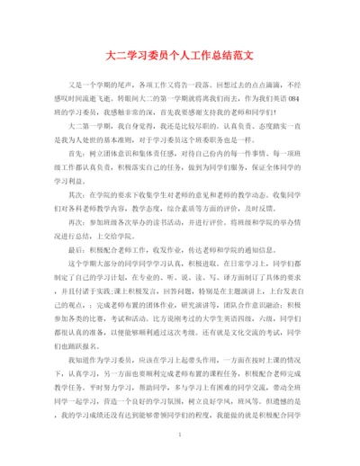 精编之大二学习委员个人工作总结范文.docx